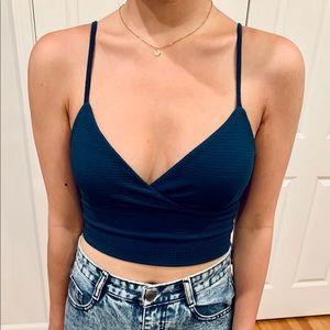 Sexy Teal Crop Top with Adjustable Straps